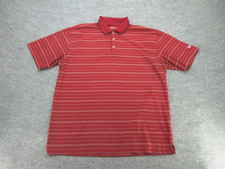 Nike Golf Polo Shirt Mens XL Red Striped Wicking Fit Dry Short Sleeve Adult XL