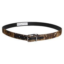 DOLCE & GABBANA Belt Multicolor Jacquard Leather Logo Buckle 90cm / 36in 610usd