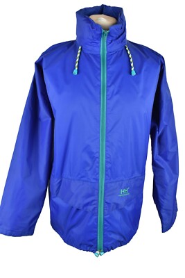 HELLY HANSEN Blue Windbreaker Jacket size S Mens Full Zip Unisex Vintage