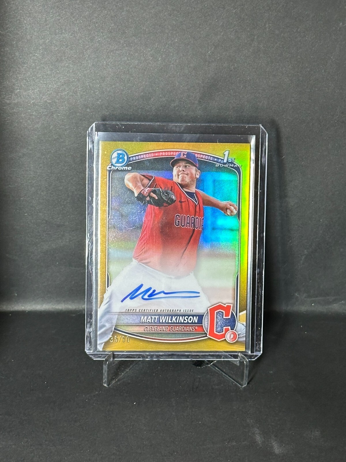 2025 Bowman Chrome Matt Wilkinson Gold Autograph /50 Guardians Prospect