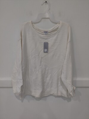 NWT Splendid Women's Long Sleeve Grommet Tie Sleeve White Size L $100 3A026