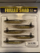 Deps Frilled Shad 4.7” Golden Shiner