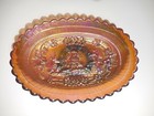 LE Smith Dutch Windmill Amethyst Carnival Glass Oval Pickle Dish Windmill — photo 1
