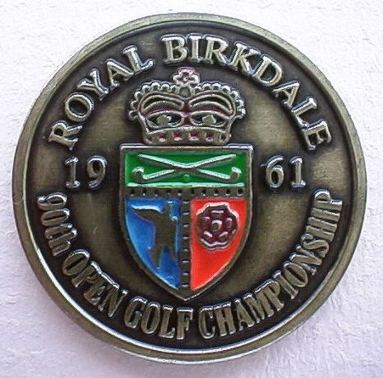 1961 OPEN 1" HAND PAINTED COIN BALL MARKER ROYAL BIRKDALE - 60 th BIRTHDAY GIFT
