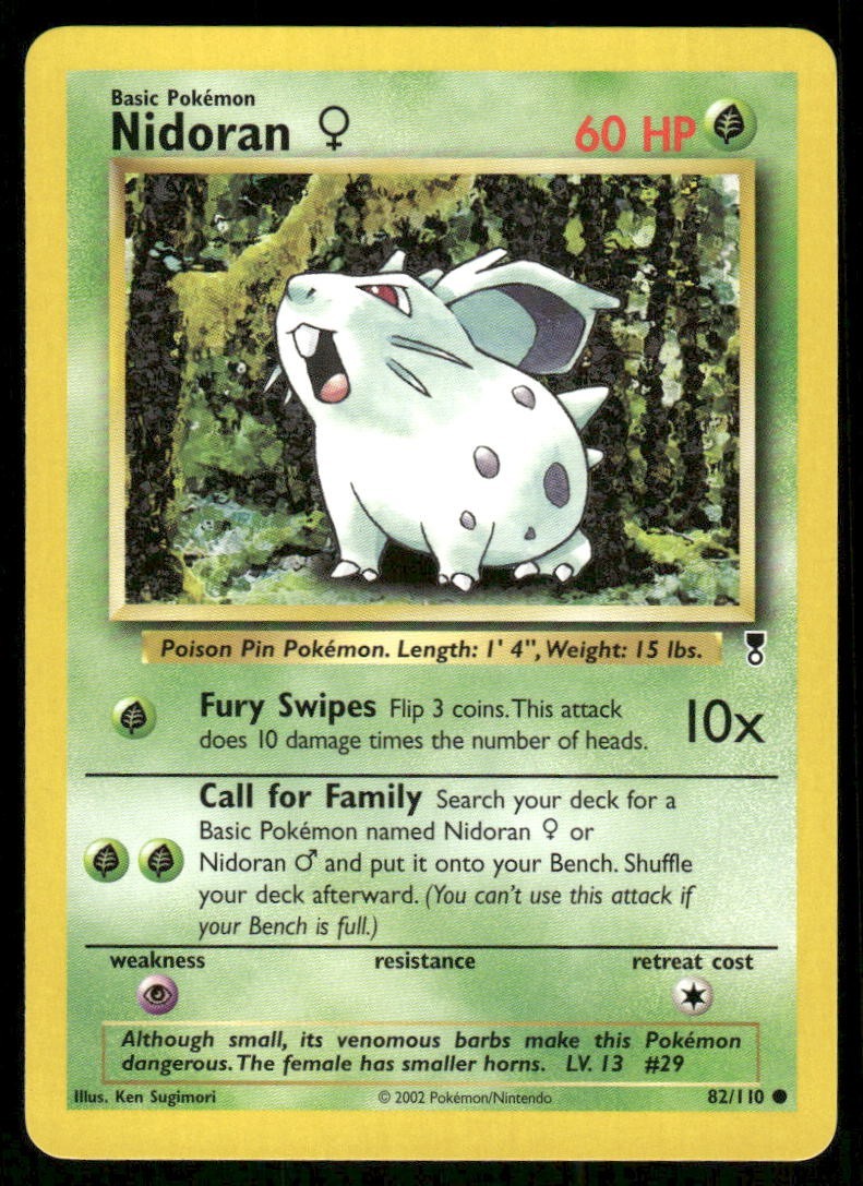 Pokemon Tcg Nidoran #82 Pokemon Legendary Collection NM