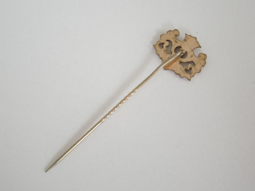 Antike Anstecknadel Bäckerabzeichen Brezel Zunftsymbol Löwen & Krone 1900-1930 - Picture 6 of 6