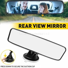 Rear View Mirror Glass Suction Cup Stick On Interior Wide Car Truck Universal