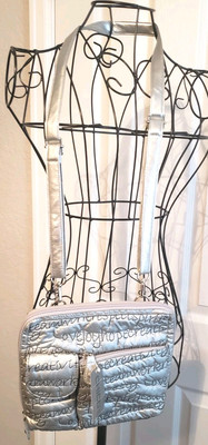 NWT Chicos Silver Multi Pocket Shoulder Bag - 10