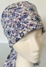 Blue Jay Floral Medical Skull Pixie Style Scrub Cap Surgery Hat