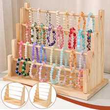 4/6 Tiers Wooden Display Stand Holder Jewelry Necklace Bracelet Rack Organizer