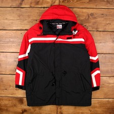 Vintage Chase Authentics Racing Jacket L Windbreaker Striped Black