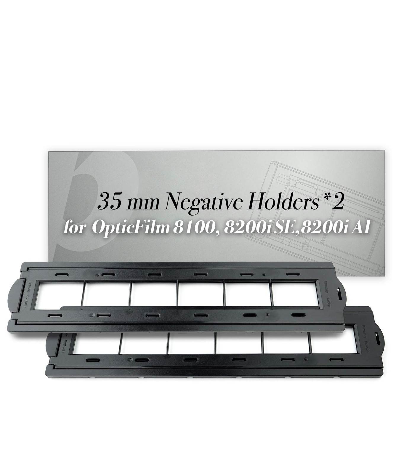 Plustek OpticFilm 72~90 Series use 35mm Film Stripe/Negative Holders x 2