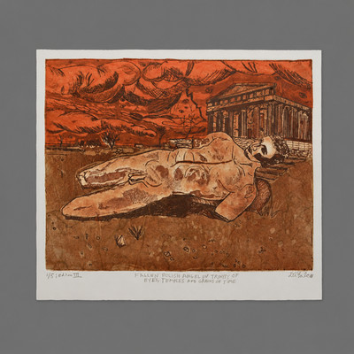 FALLEN POLISH ANGEL IN TRINITY OF EYES Printmaking By Jerry Di Falco 1st Edition