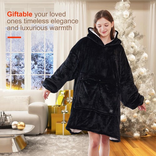 Askyli Wearable Heated Blanket Hoodie Usb Heated Oversized Hooded Blanket Adult - Imagen 7 de 8