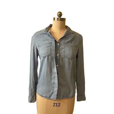 Thread & Supply Denim Shirt Womens Small Western Button Up Split Back 