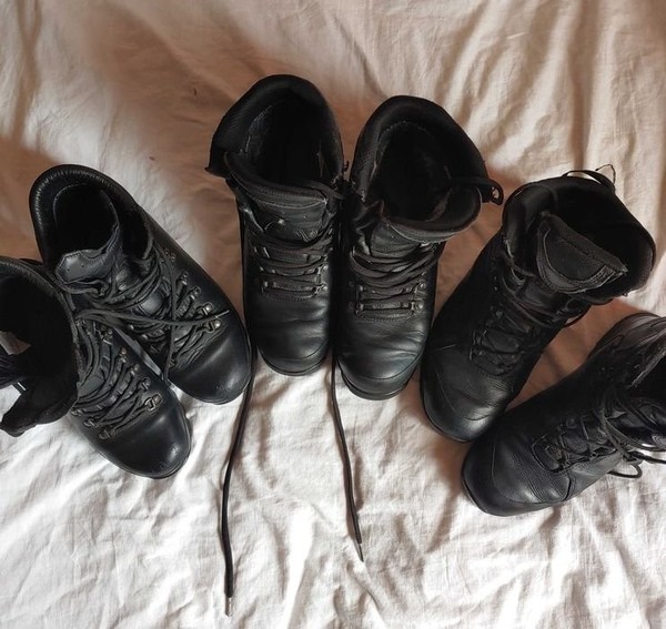 Men Boots Black Leather 44