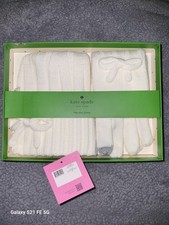 Kate Spade Metallic Hat  Glove Set In French Cream One Size NWT