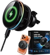 Magnetic Car Mount Charger with Cooling Fan 25W Fast Wireless Phone
