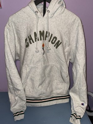 Champion Reverse Weave Gray Fleece Pullover Hoodie M Hooded Logo S76253