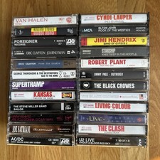 70s/80s Classic Rock Cassette Tape set of 24 Tapes Van Halen Ac/DC MORE TESTED