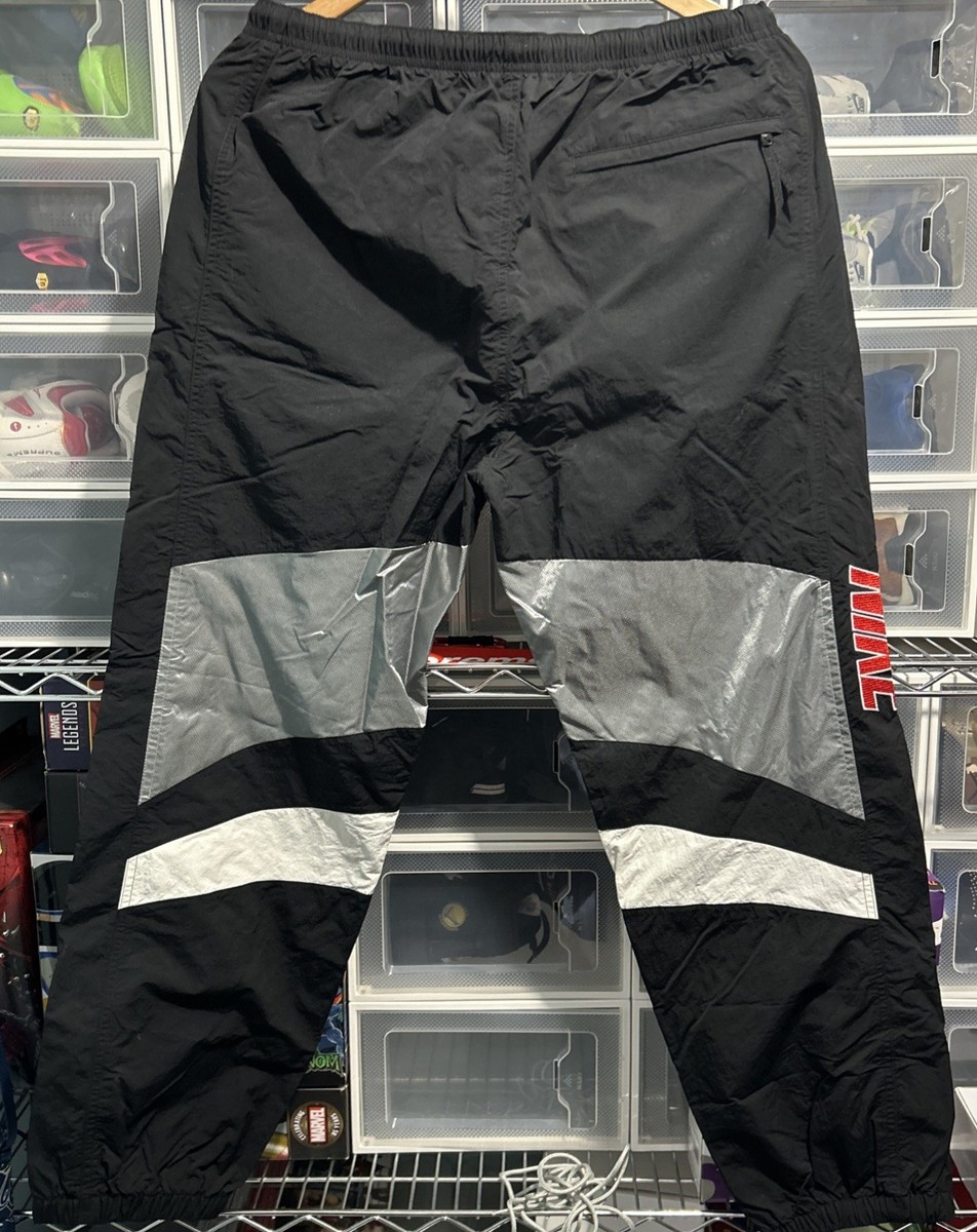 Supreme Nike Track Pants Mens Small Black Silver SS19 Rare