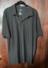 FLX Polo Shirt Men's XL Black Travel Golf Lightweight Performance Stretch NWOT