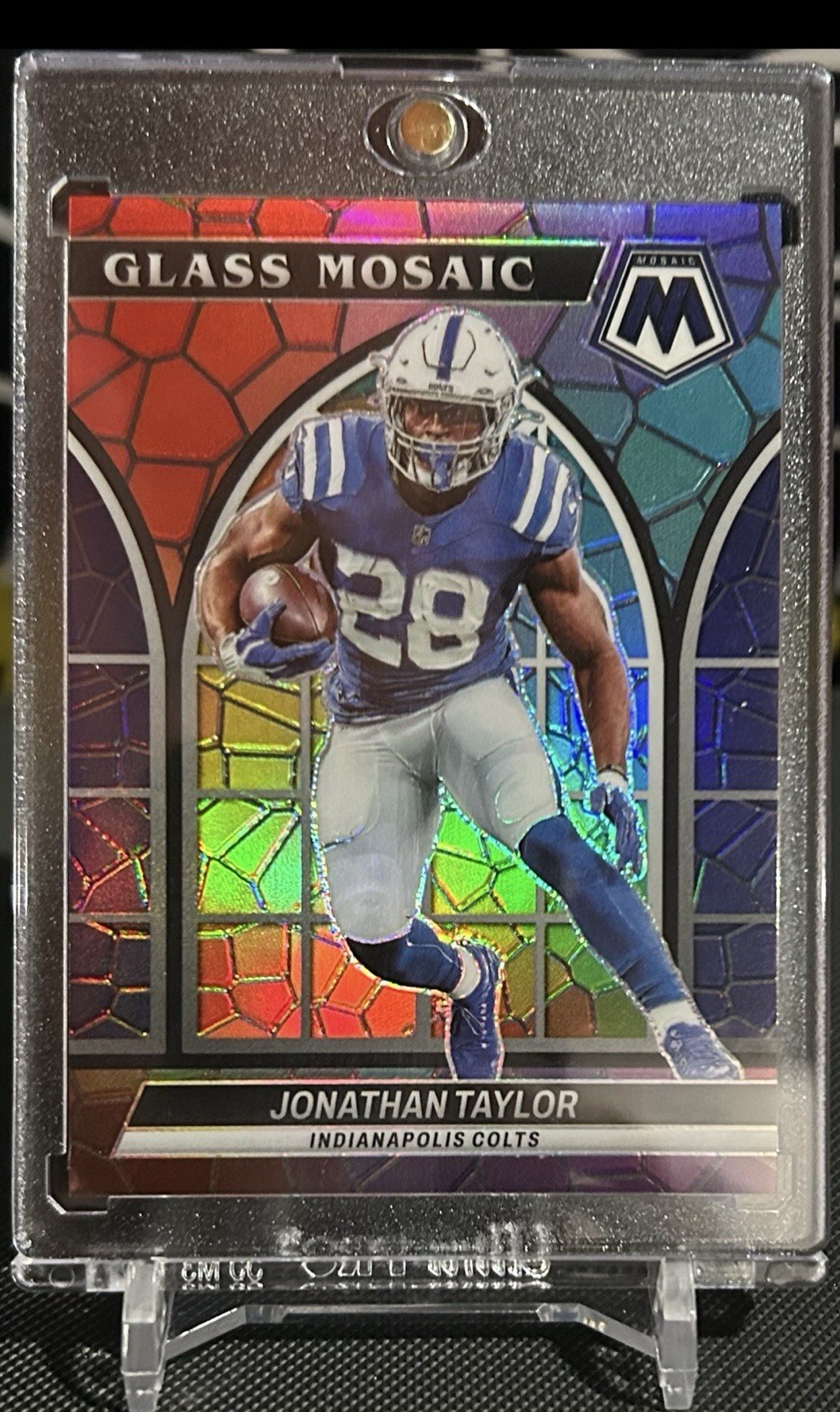 2022 Panini Mosaic Stained Glass Jonathan Taylor Indianapolis Colts SSP Case Hit