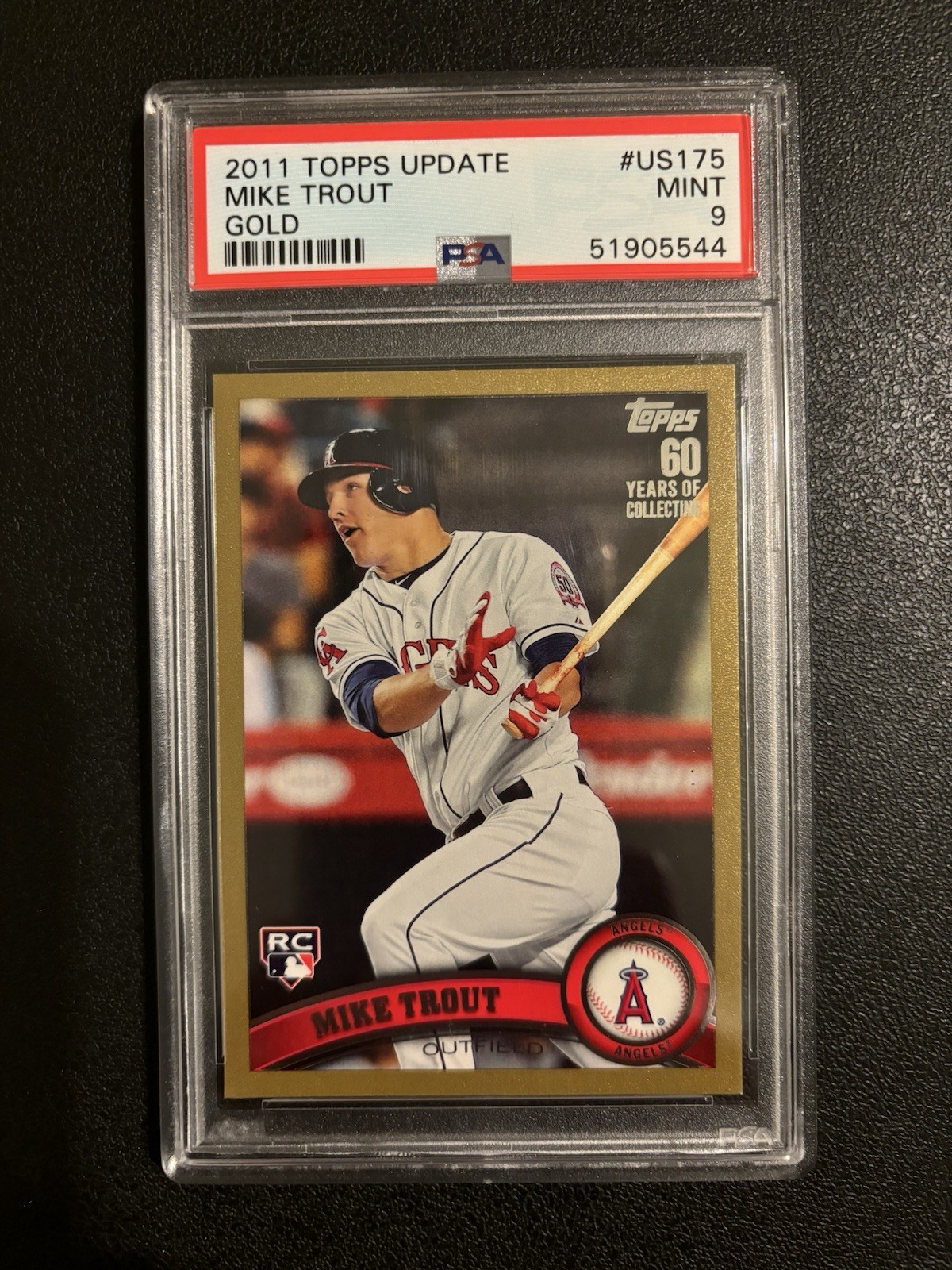 2011 Topps Update - Mike Trout #US175 Gold /2011 (RC) PSA 9
