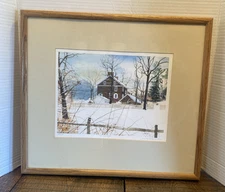 Joanna Krasnansky Vintage Art Print Watercolor Bensalem, PA "Snowscape" 59/250