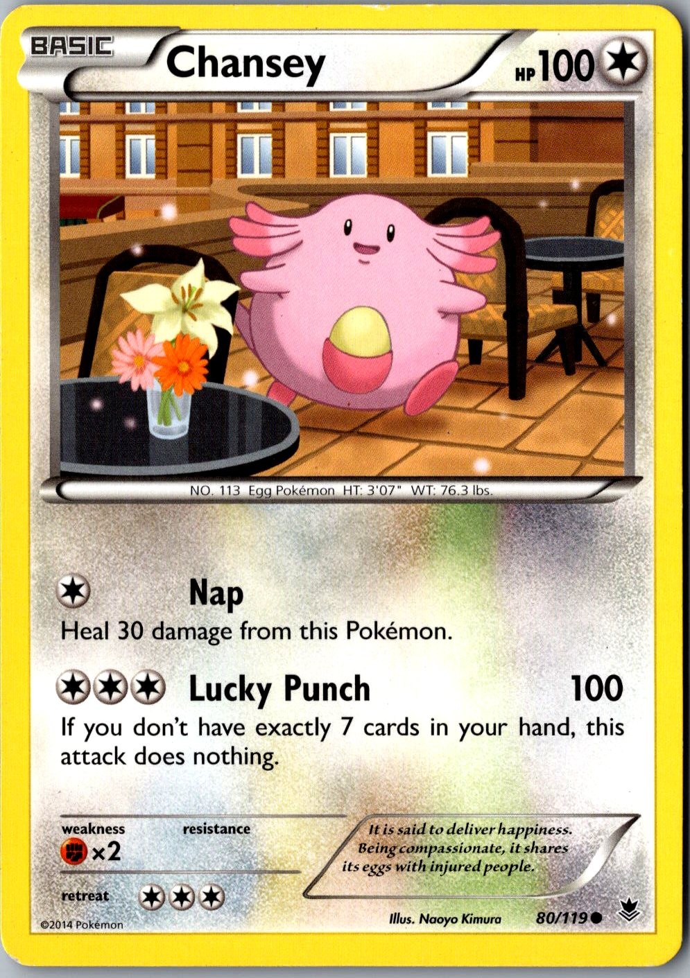 Chansey 80/119 Common Phantom Forces Lightly Played Pokemon Card TCG Single