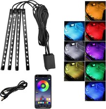 Car Led Interior Lights, RGB 48 LED Multicolor Auto Strip Light with Sound Activ