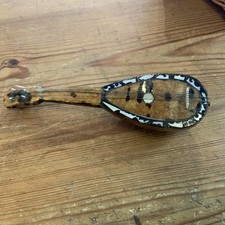 Antique miniature mandolin faux tortoiseshell MOP