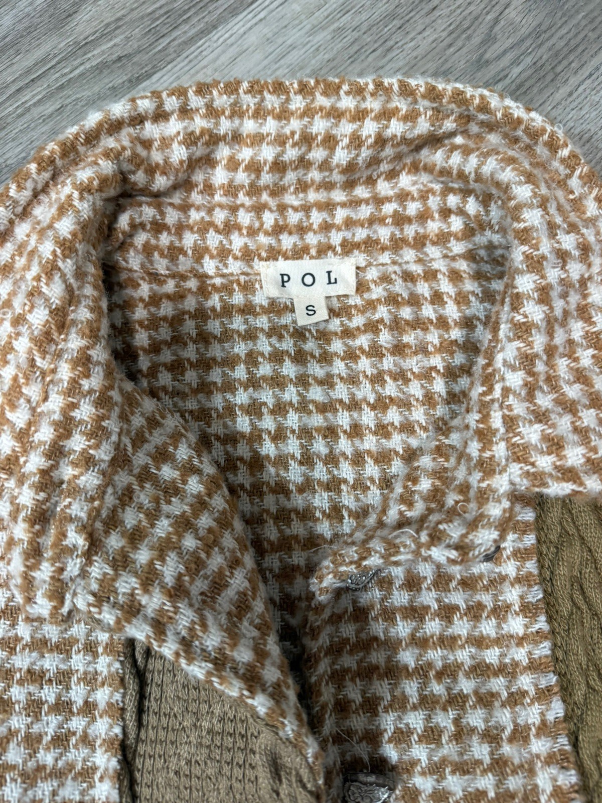 POL Houndstooth Panel Shacket Mocha Multi Oversiz… - image 6