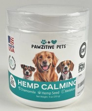 Hemp Calming Chews for Dogs  9oz  USA Made  Chamomile  Melatonin 120ct