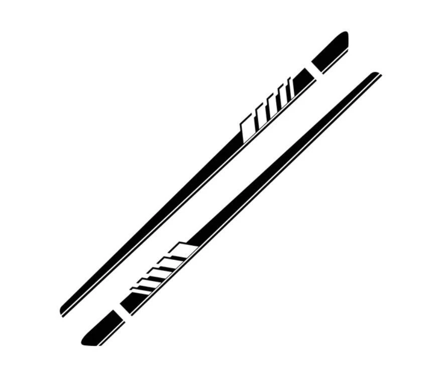 2PCS Side Skirt Stripe Car Door Stickers For Audi A4 A5 A8 Q5 Q7 Q3 Racing Decal - Image 2 of 4