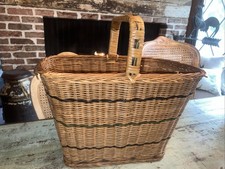 Vintage Handmade Large Wicker Shopping Basket...