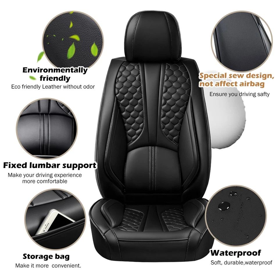 For Dodge Ram 2019-2025 1500 2500 3500 Pickup Napa Leather Car Seat Covers Foto 2 de 4