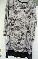 Michael Kors Shift Dress Graphite Paisley Black Accents Neckline & Hem Sz 1X NWT