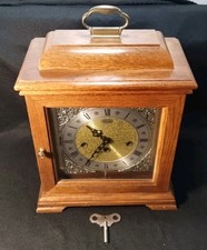 OLD VINTAGE RIDGEWAY MANTLE CLOCK /TWO JEWELS /HERMLE MOVEMENT / See Description