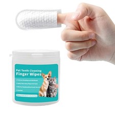 GB Pet Care Dog Teeth Cleaning Wipes, Pet Dental Finger Wipes for Dogs Cats