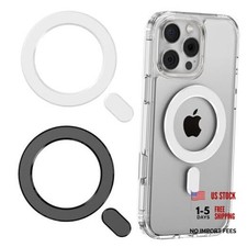 Universal MagSafe Ring, 2 PCS Magnet Sticker Magnetic Adapter Ring Black White