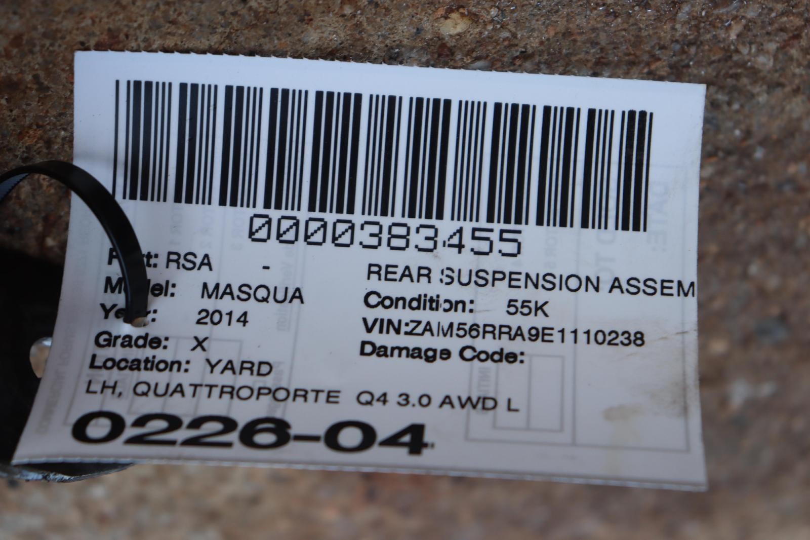 2014-20 MASERATI QUATTROPORTE AWD REAR LEFT SPINDLE KNUCKLE HUB CONTROL ARMS OEM