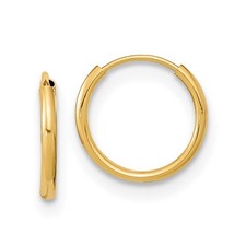 14k Yellow Gold Madi K 1x9mm Endless Hoop Earrings Kids