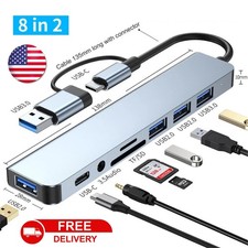 8 in 1 USB-C Hub Type C To USB 3.0 4K HDMI PD Adapter For iPhone Macbook Pro/Air
