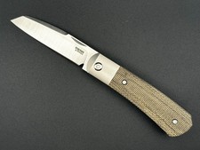 Pena Knives X-Series "Apache" - Green Micarta front flipper pocketknife