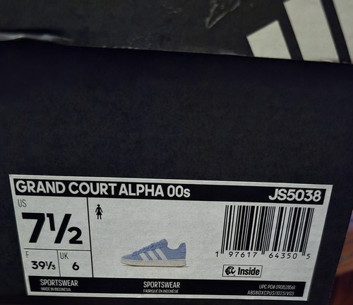 Women's Adidas Grand Court Alpha 00s Light Blue/White JS5038 6Y/7W New In Box - Picture 2 of 6