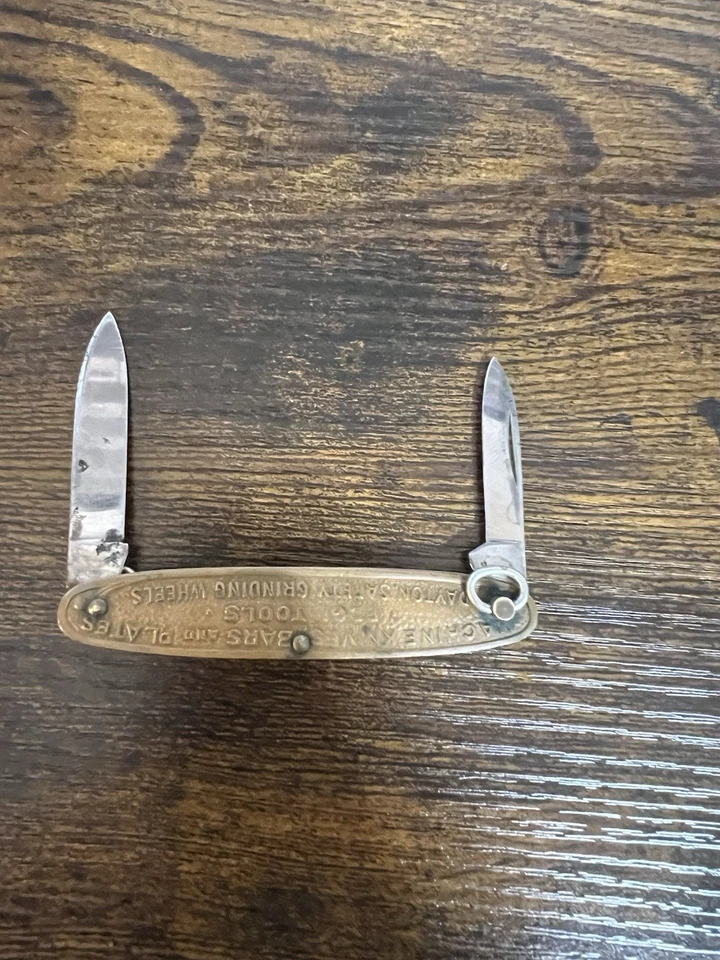 Navaja de bolsillo con anillo publicitario 1922 Simonds Worden White Co Dayton Ohio Foto 2 de 4