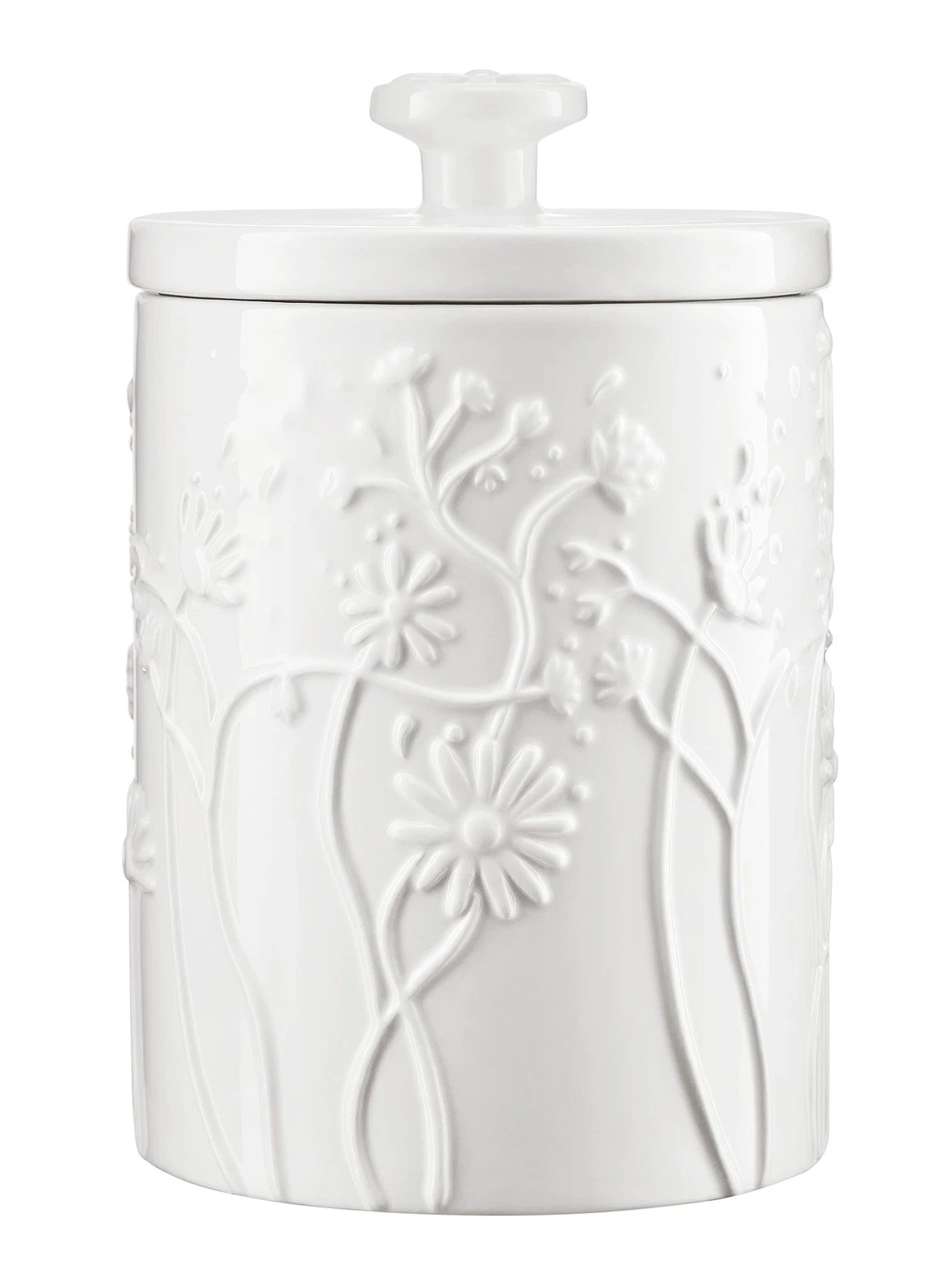 Ceramic Swaying Flowers Kitchen Canister Airtight Coffee Canister For Ground ...