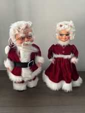 Vtg 1960 s Christmas Mr & Mrs Santa Claus Dol...