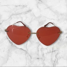 SDinm Rimless Heart-Shaped Sunglasses For Women Men Party Glasses 